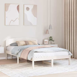 Cadre De Lit Blanc 120 X 190 Cm Bois De Pin Massif Vidaxl