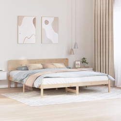Cadre De Lit Naturel 180 X 200 Cm Bois Massif En Pin Vidaxl