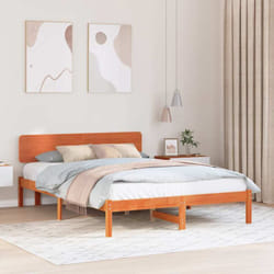 Cadre De Lit Brun Cire 160 X 200 Cm Bois Massif En Pin Vidaxl