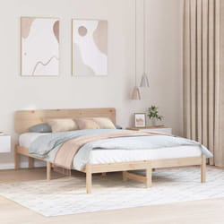 Cadre De Lit Naturel 150 X 200 Cm Bois Massif En Pin Vidaxl