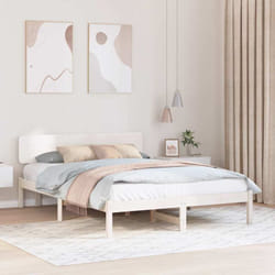 Cadre De Lit Avec Tête De Lit Blanc 150 X 200 Cm Pin Massif Vidaxl
