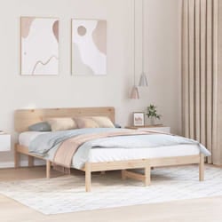 Cadre De Lit Naturel 140 X 200 Cm Bois Massif En Pin Vidaxl