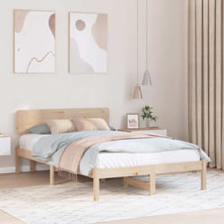 Cadre De Lit Naturel 120 X 200 Cm Bois Massif En Pin Vidaxl