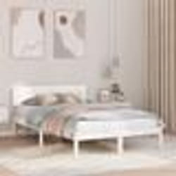 vidaXL Cadre de lit avec tête de lit blanche 140x190 cm en bois de pin massif 872111