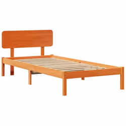 Regardez ce cadre de lit en bois de pin massif avec tête de lit ! Parfait pour ceux qui aiment le design moderne. Il apporte ...