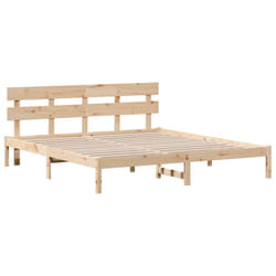 Cadre de lit Marron 180 x 200 cm Bois de pin massif Vidaxl