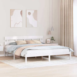 Cadre De Lit Blanc 180 X 200 Cm Bois De Pin Massif Vidaxl