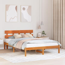 Cadre De Lit Marron 160 X 200 Cm Bois De Pin Massif Vidaxl