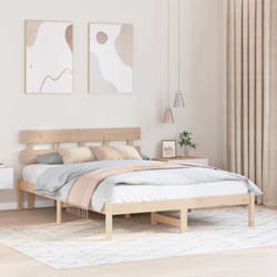 Cadre De Lit Marron 150 X 200 Cm Bois De Pin Massif Vidaxl