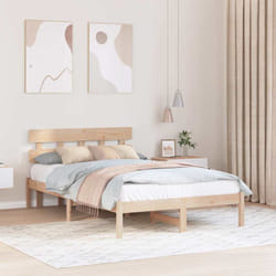 Cadre De Lit Marron 120 X 200 Cm Bois De Pin Massif Vidaxl