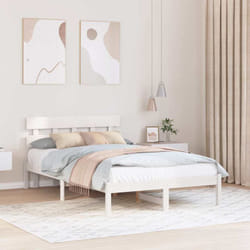 Cadre De Lit Blanc 120 X 200 Cm Bois De Pin Massif Vidaxl