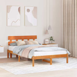 Cadre De Lit Marron 120 X 200 Cm Bois De Pin Massif Vidaxl