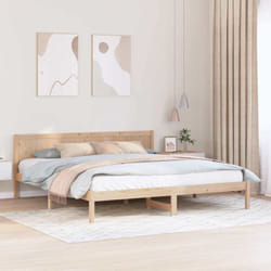 Cadre De Lit Marron 180 X 200 Cm Bois De Pin Massif Vidaxl