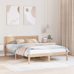 Cadre De Lit Marron 140 X 200 Cm Bois De Pin Massif Vidaxl