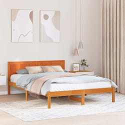 Cadre De Lit Marron 140 X 200 Cm Bois De Pin Massif Vidaxl