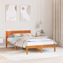 Cadre De Lit Marron 120 X 200 Cm Bois De Pin Massif Vidaxl