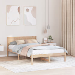 Cadre de lit en bois de pin Naturel Bois de pin 140 x 190 cm Vidaxl