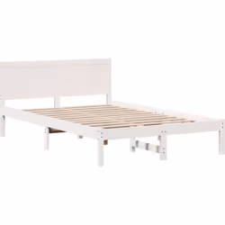 Ce cadre de lit moderne en bois de pin blanc est une belle base pour des nuits agréables. Son design tendance et sa finition ...