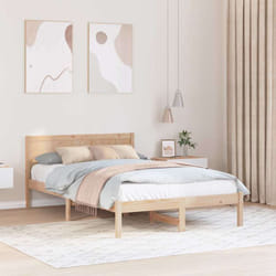 Cadre De Lit Marron 135 X 190 Cm Bois De Pin Massif Vidaxl