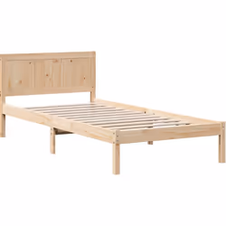 Ce cadre de lit minimaliste en bois de pin massif te donne une base solide et stylée pour mieux dormir. L'alliance des couleu ...