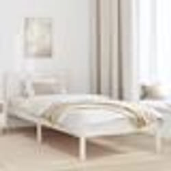 vidaXL Cadre de lit en pin blanc Blanc Bois 75 x 190 cm Durable 872216