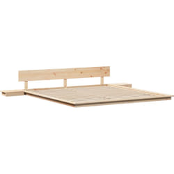 Vidaxl - Cadre de Lit au Sol avec Tables de Chevet 200x200cm en Bois Massif