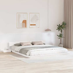 Cadre De Lit Blanc 200 X 200 Cm Bois Vidaxl