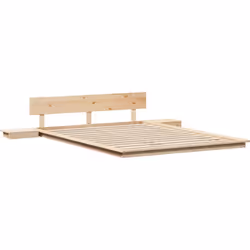 Ce cadre de lit au sol a un style intégré cool qui combine fonction et élégance, avec une tête de lit et deux tables de nuit ...
