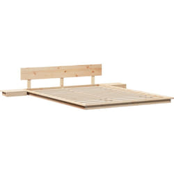 Vidaxl - Cadre de Lit au Sol avec Tables de Nuit 160x200cm Bois Massif