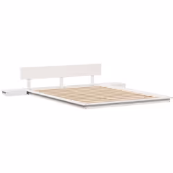 Ce cadre de lit au sol est top, alliant facilité et élégance. Il combine parfaitement la tête de lit et des tables de nuit po ...
