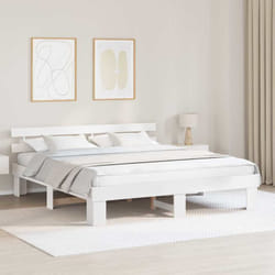Cadre De Lit Avec Tête De Lit Blanc 180 X 200 Cm Pin Massif Vidaxl