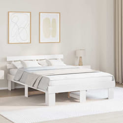 Cadre De Lit Blanc 140 X 200 Cm Bois De Pin Massif Vidaxl