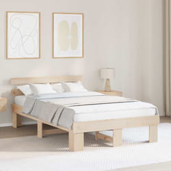 Cadre De Lit Marron 120 X 200 Cm Bois De Pin Massif Vidaxl