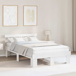 Cadre De Lit Blanc 120 X 200 Cm Bois De Pin Massif Vidaxl