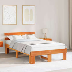 Cadre De Lit Marron 120 X 200 Cm Bois De Pin Massif Vidaxl