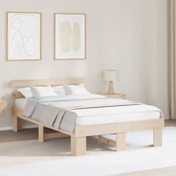 Cadre De Lit Marron 135 X 190 Cm Bois De Pin Massif Vidaxl