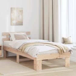 Cadre De Lit Marron 100 X 200 Cm Bois De Pin Massif Vidaxl