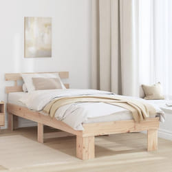vidaXL Cadre de Lit avec Tête de Lit 90x200 cm Bois Massif Pin 872458
