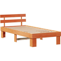 Vidaxl - Cadre de lit avec tête de lit marron ciré 90x200 cm en bois massif de pin