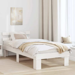 Cadre De Lit Blanc 90 X 190 Cm Bois De Pin Massif Vidaxl