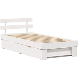 Cadre de lit avec tiroir Blanc 80 x 200 cm Bois de pin massif Vidaxl