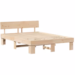 Découvre ce cadre de lit stylé en bois de pin massif. Il mise sur un design moderne avec des lignes très épurées, donc il va ...