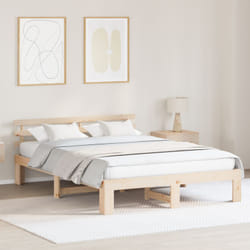 Cadre De Lit Marron 160 X 200 Cm Bois De Pin Massif Vidaxl