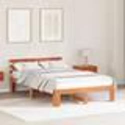 vidaXL Cadre de Lit en Bois de Pin Marron Ciré Bois Massif 140 x 190 cm 872616