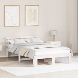 Cadre De Lit Blanc 120 X 190 Cm Bois De Pin Massif Vidaxl