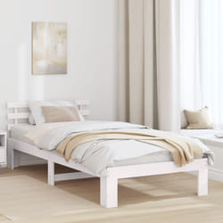 Cadre De Lit Blanc 90 X 200 Cm Bois De Pin Massif Vidaxl