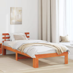 Cadre De Lit Marron 90 X 200 Cm Bois De Pin Massif Vidaxl