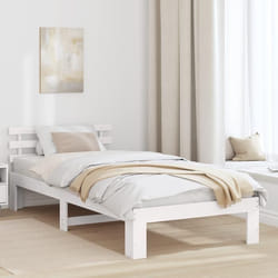 vidaXL Cadre de lit en bois Blanc Bois Simple Durable 872633