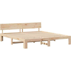 Cadre de lit Marron 200 x 200 cm Bois de pin massif Vidaxl