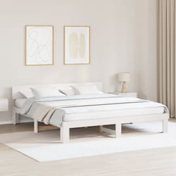Cadre De Lit Blanc 180 X 200 Cm Bois De Pin Massif Vidaxl